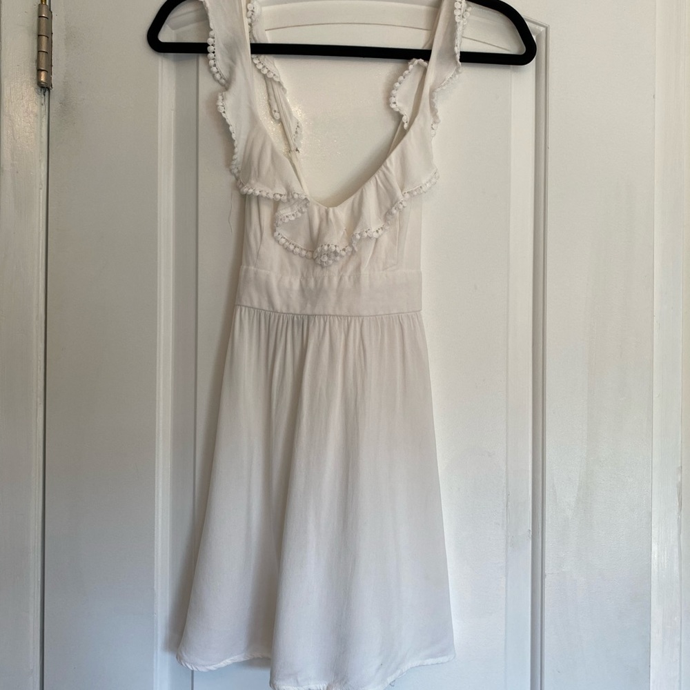 White fit and flare mini dress